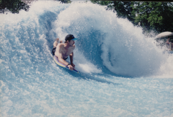 Bodyboarder Rides the Wave at Schlitterbahn