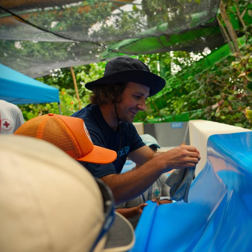 Josh working on a wave